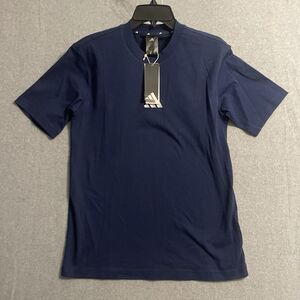 Adidas Men's Regular Fit Short Sleeve Logo Cotton T-Shirt Dark Blue Size S